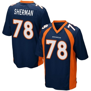 Game Will Sherman Men's Denver Broncos Alternate Jersey - Navy Blue