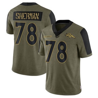 Limited Will Sherman Men's Denver Broncos 2021 Salute To Service Jersey - Olive