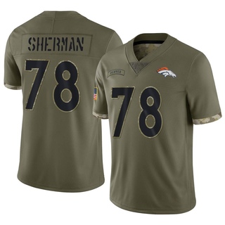 Limited Will Sherman Men's Denver Broncos 2022 Salute To Service Jersey - Olive