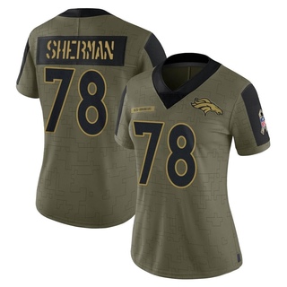 Limited Will Sherman Women's Denver Broncos 2021 Salute To Service Jersey - Olive