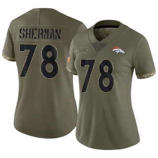 Limited Will Sherman Women's Denver Broncos 2022 Salute To Service Jersey - Olive