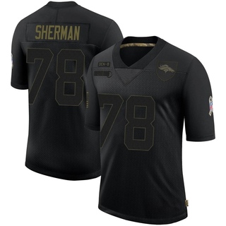 Limited Will Sherman Youth Denver Broncos 2020 Salute To Service Jersey - Black